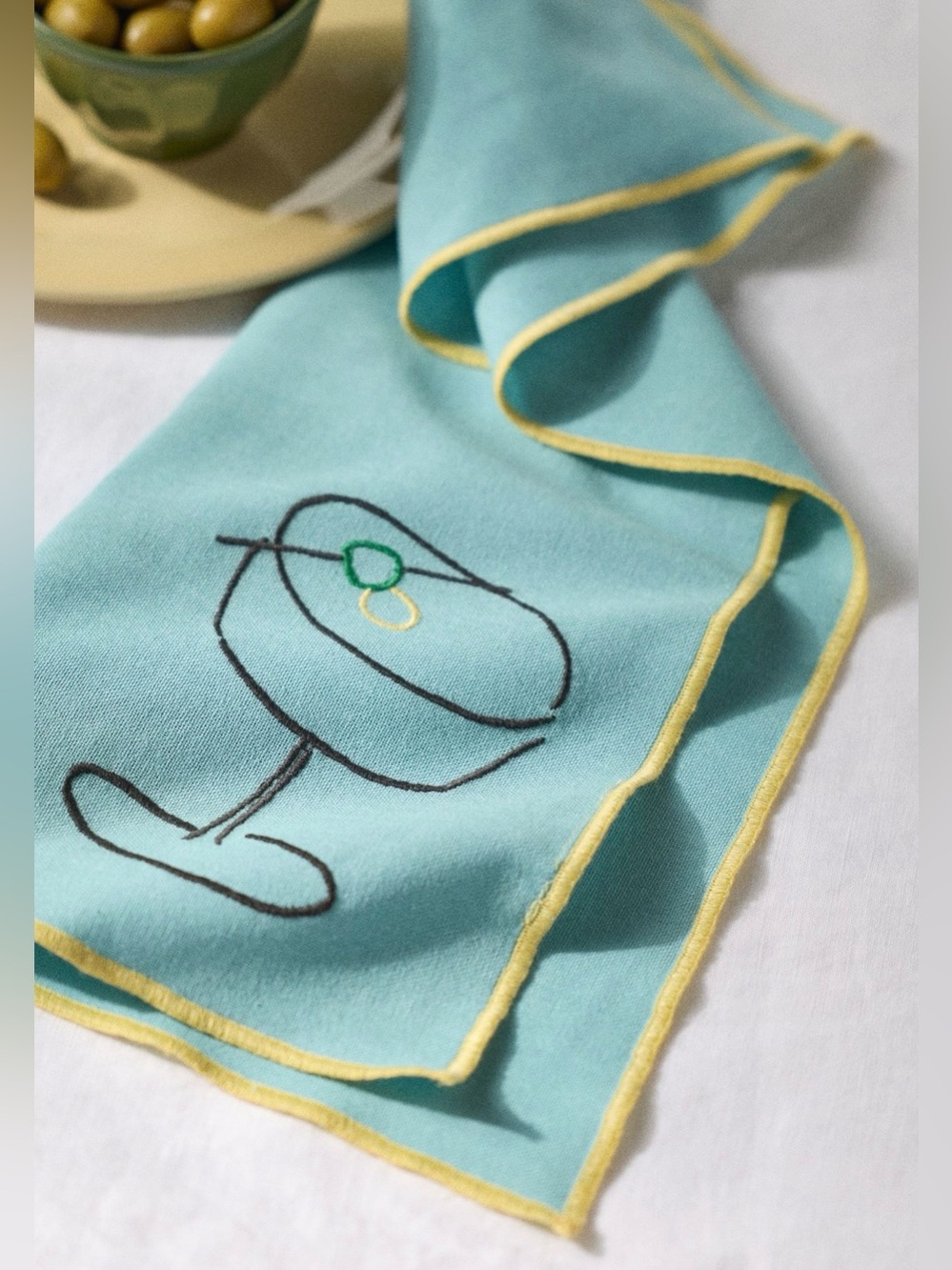 Anthropologie Phthalo Ruth Cotton Napkins, Set of 2, Sky